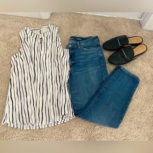 Black and White Professional Sleeveless Top